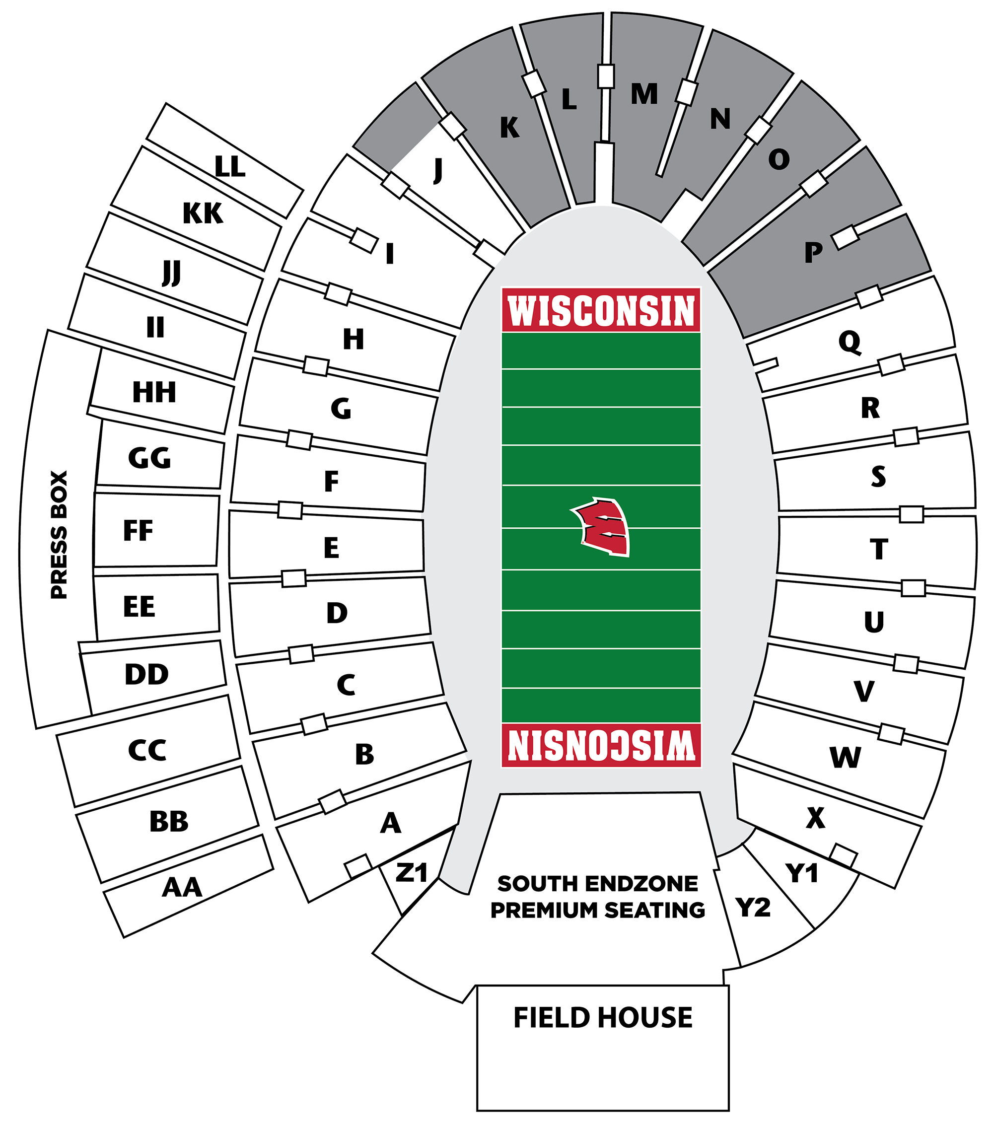 Diagram of Camp Randall Stadium